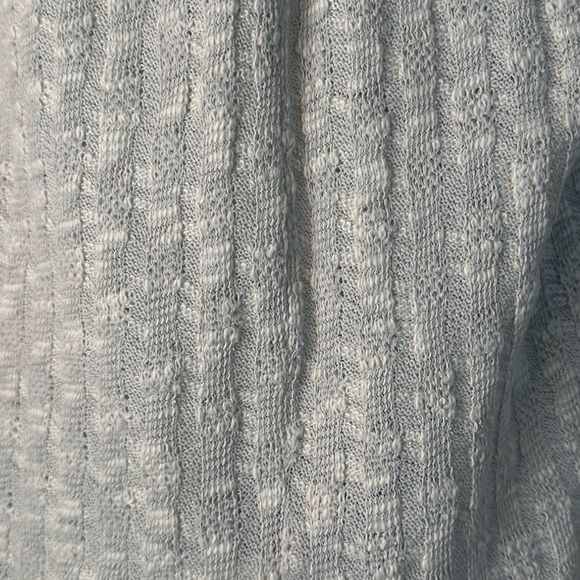 Anthropologie Tan Beige Sweater Knit Sleeve & Back Flowy Tee Shirt Women’s Small - Picture 6 of 11